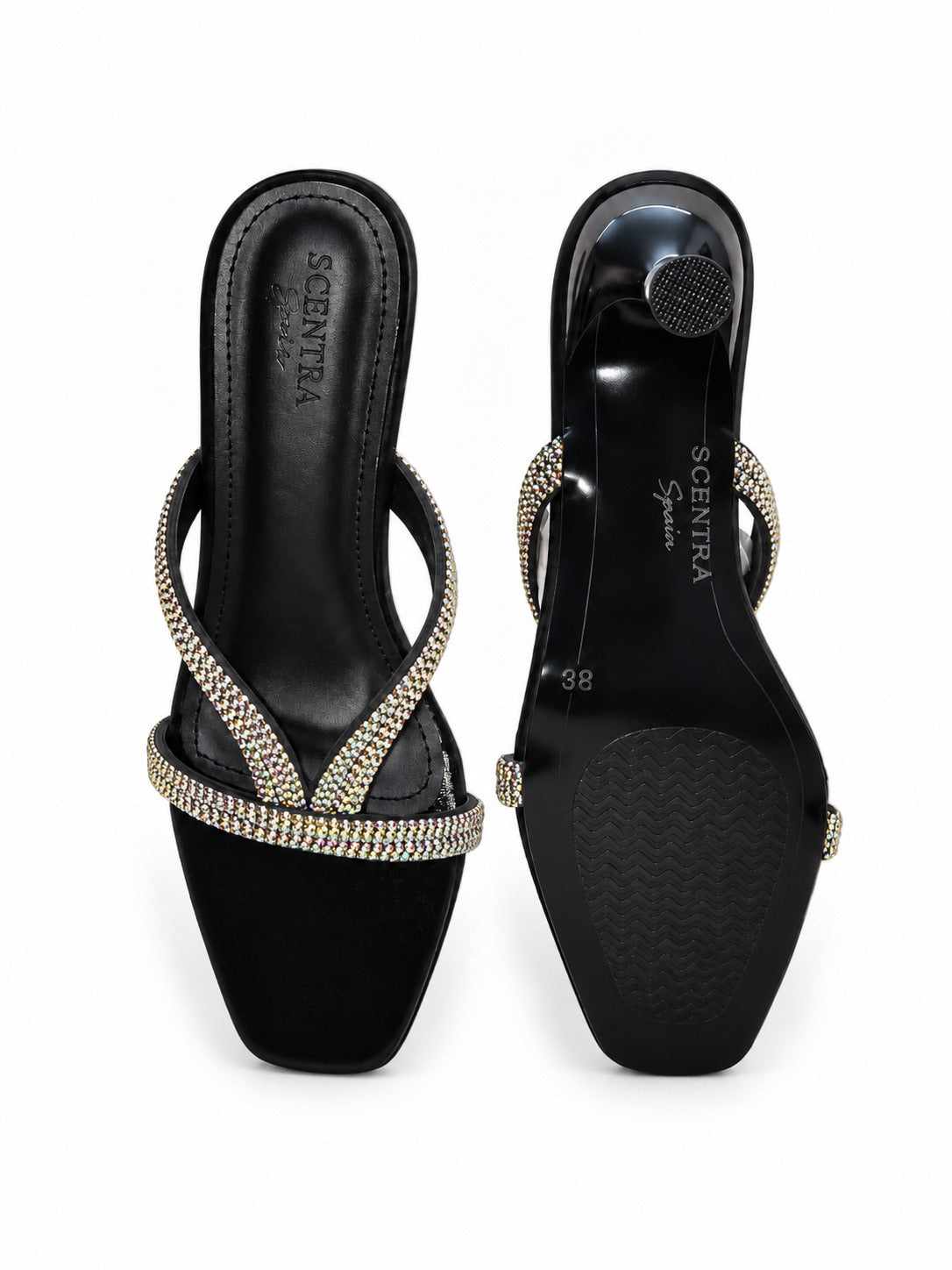 Celeste Gold & Black Crystal Heels