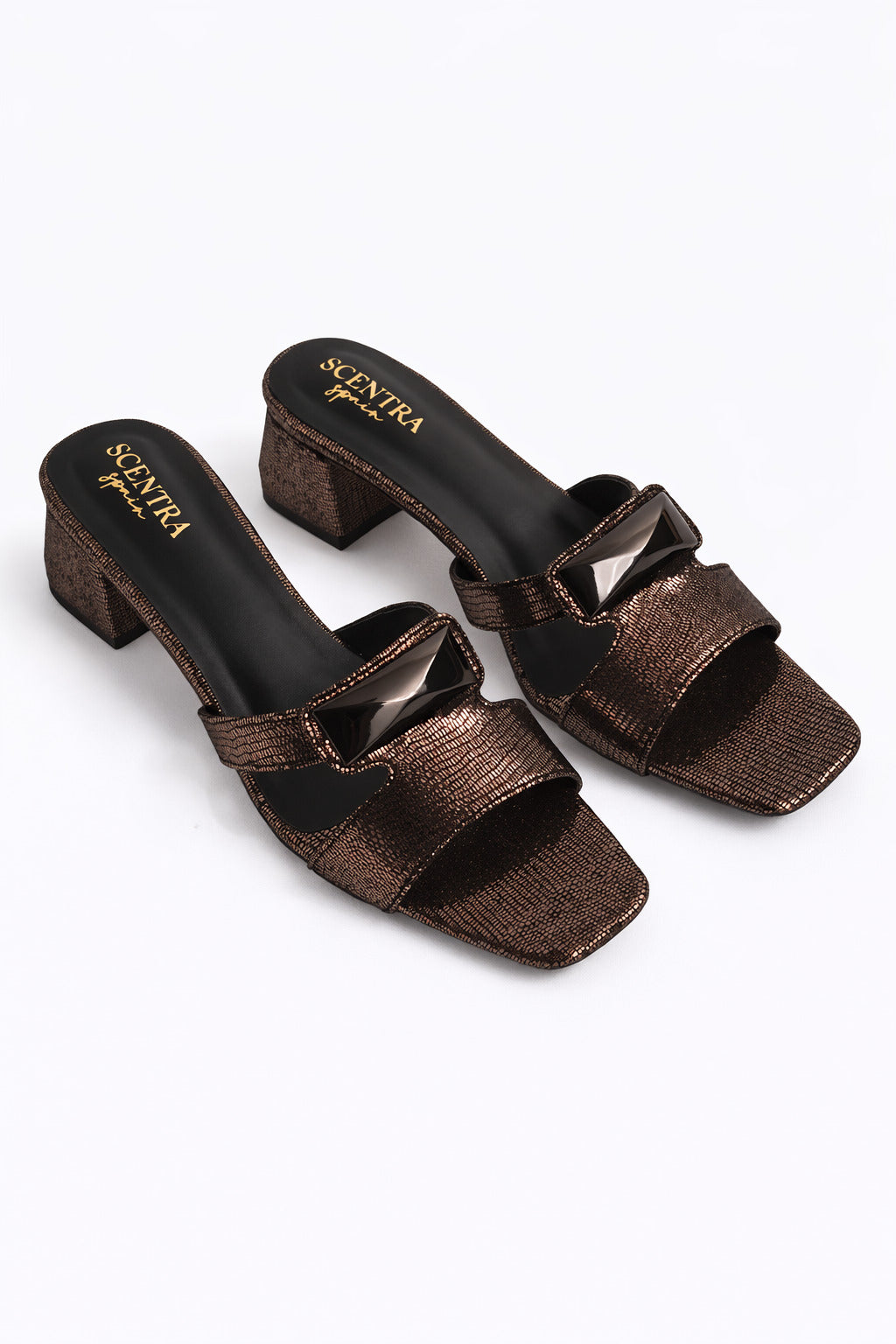 Celeste Metallic Accent Mules