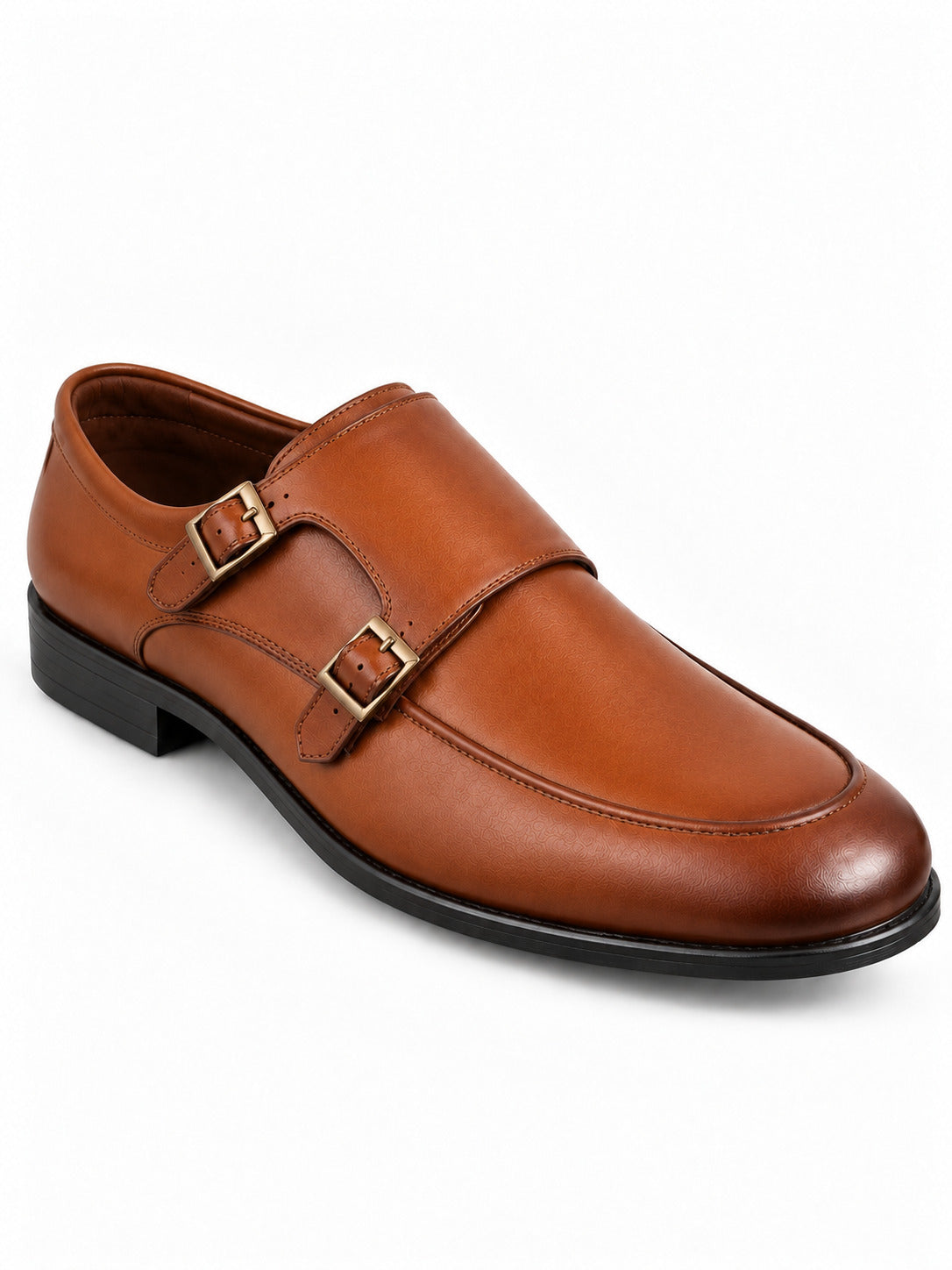Textured Double Monk Strap Apron-Toe