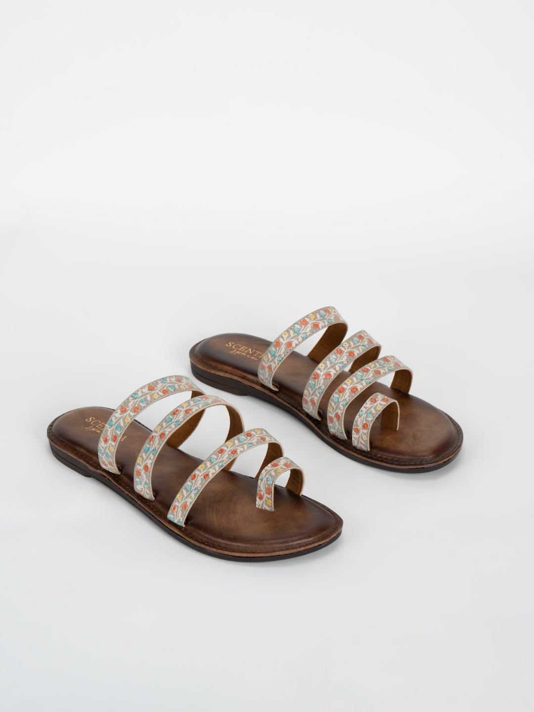 Scentra Spain Flora Weave Multi-Strap Flats