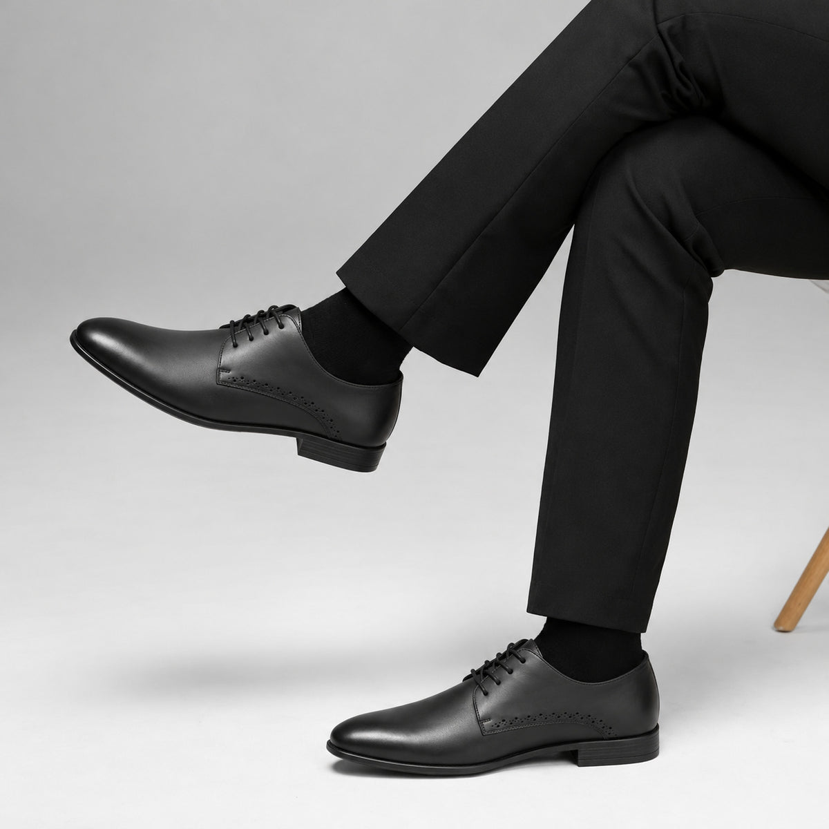 Brogue-Detail Lace-Up Derby Shoes