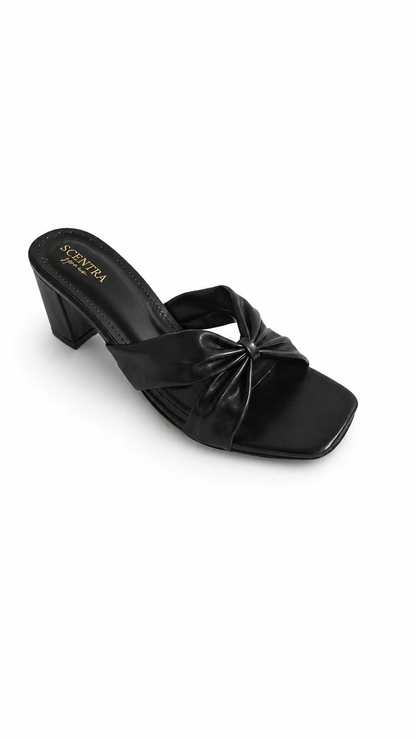 Black and Grey Sandal Mules