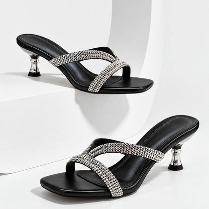 Celeste Gold & Black Crystal Heels