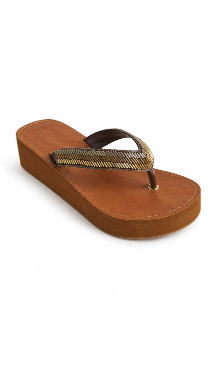Grey Synthetic T-Strap Sandal