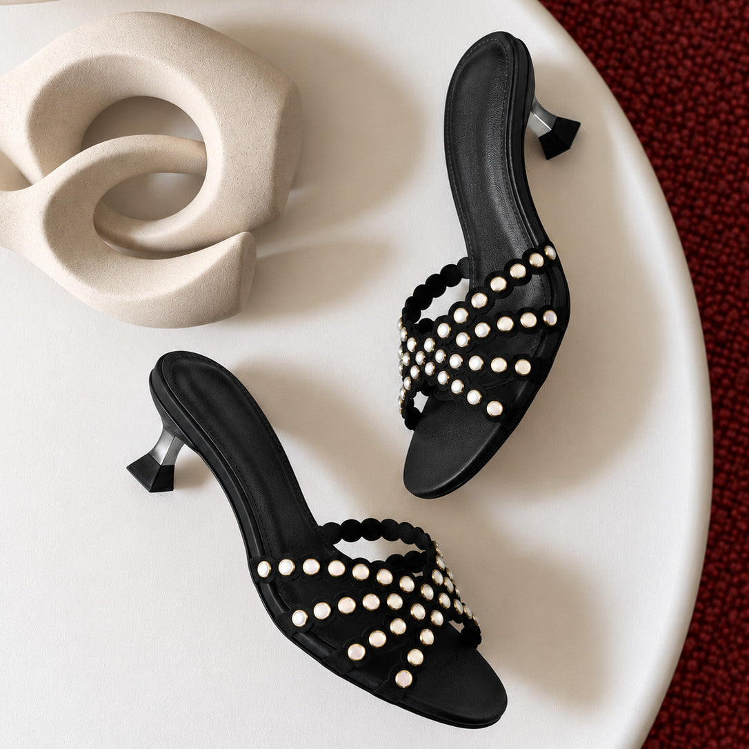 Seraphine Pearl Kitten Heel Mules
