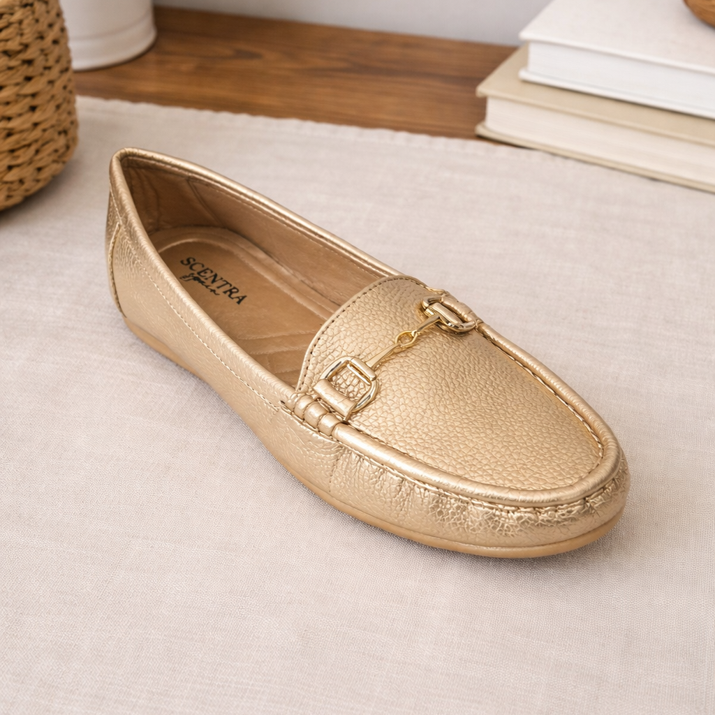 Elara Textured Horsebit Loafers