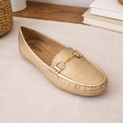 Elara Textured Horsebit Loafers