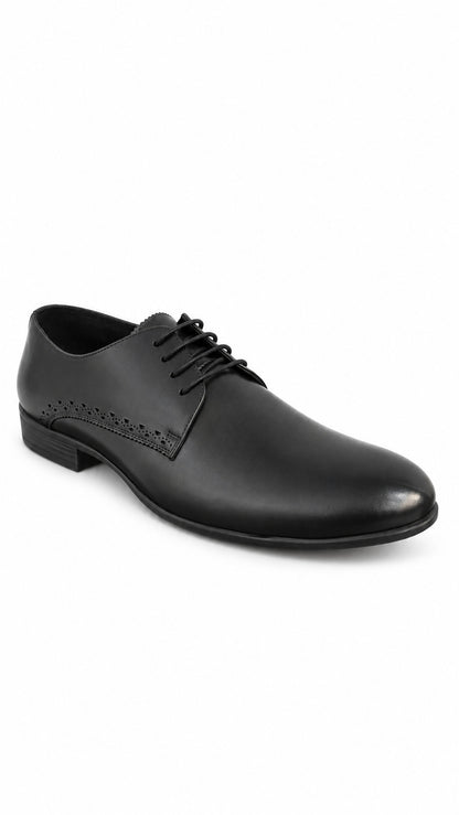 Brogue-Detail Lace-Up Derby Shoes