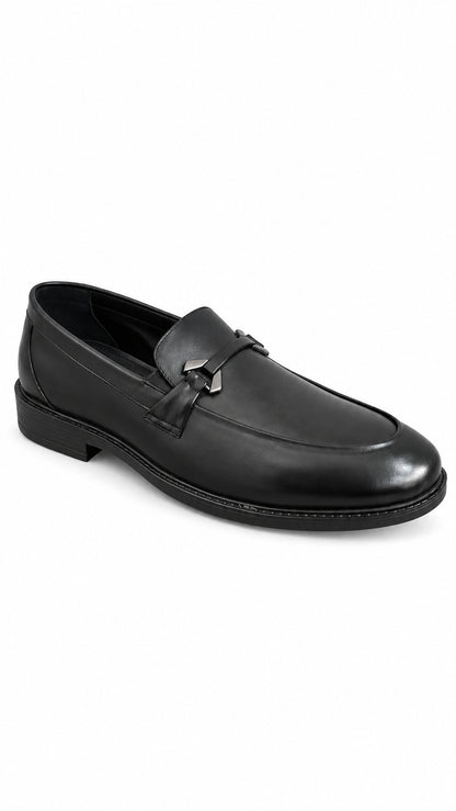 Metal-Bit Apron-Toe Loafers