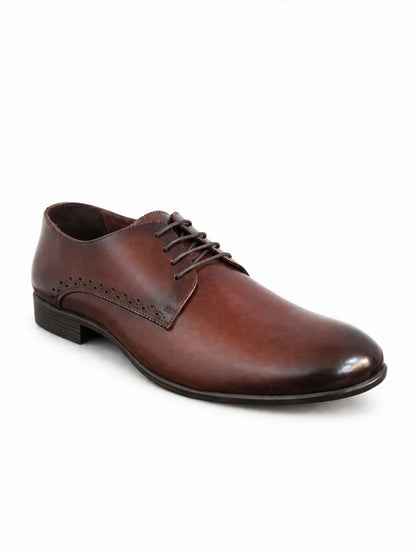 Brogue-Detail Lace-Up Derby Shoes