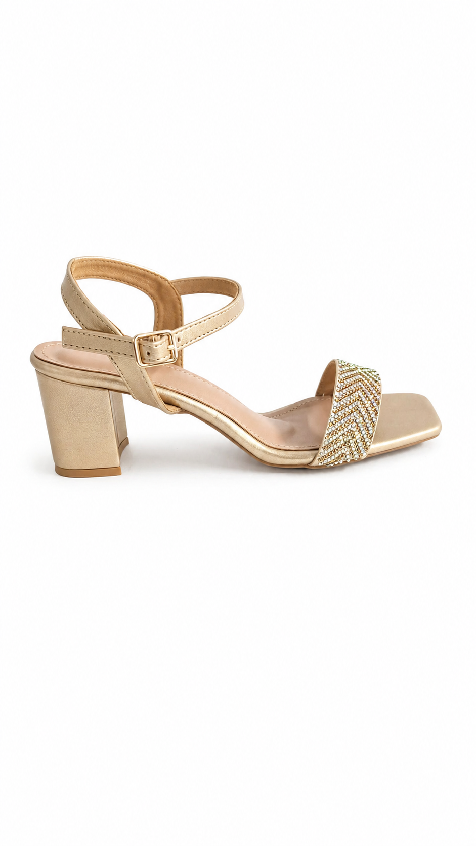 Black and Gold Falt Sandal
