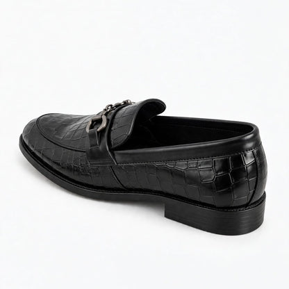 Croc-Embossed Horsebit Loafers