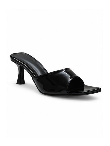 Solenne High-Shine Sculpted Heel Mules