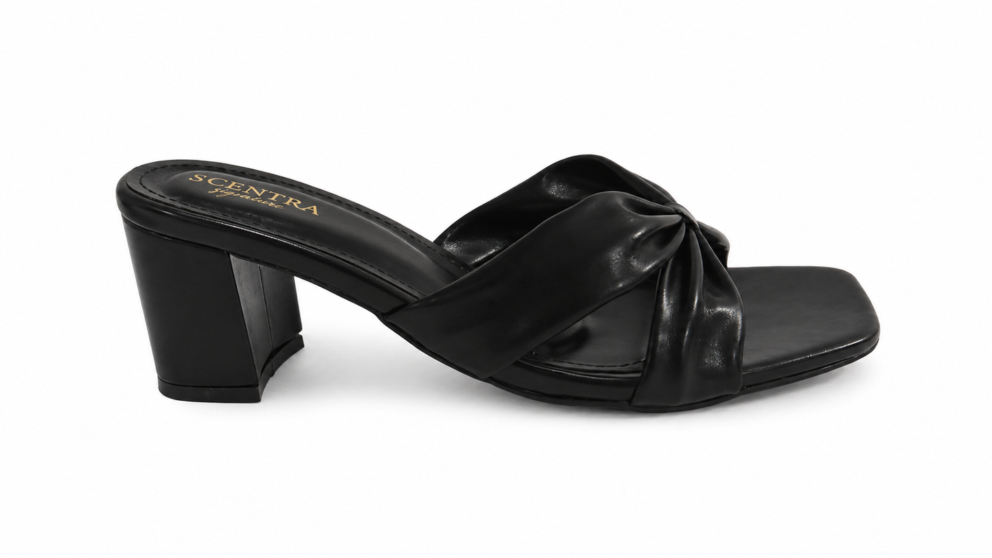 Black and Grey Sandal Mules