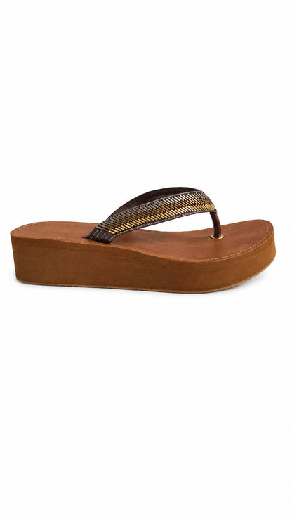 Grey Synthetic T-Strap Sandal