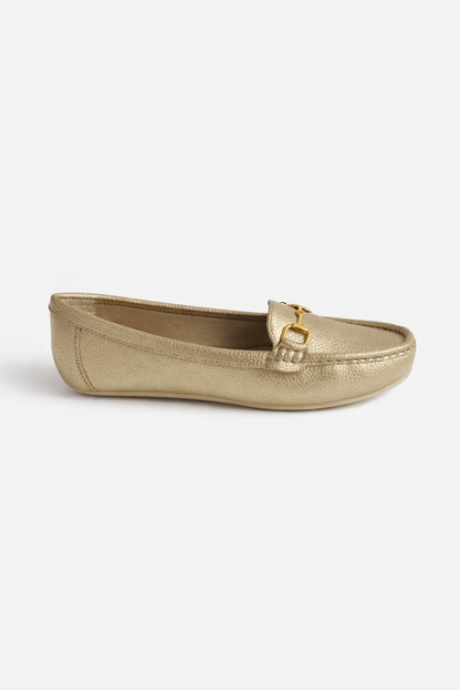 Elara Textured Horsebit Loafers