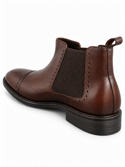 Brogue Cap-Toe Chelsea Boots