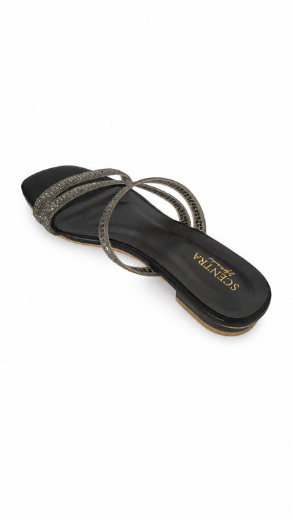 Scintilla Crystal Strappy Block Heel Sandals