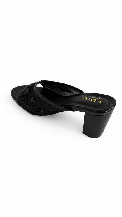 Noir Grace Party Mules