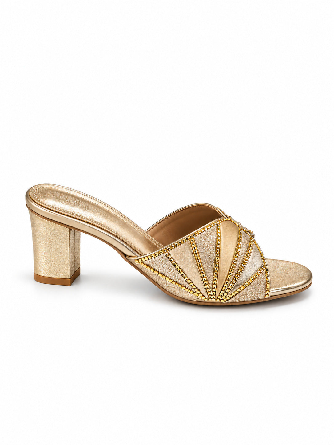 Elara Geometric Block Heel Mules