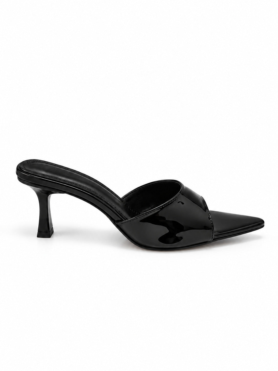 Solenne High-Shine Sculpted Heel Mules