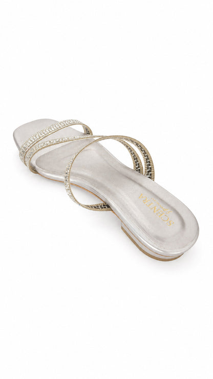 Scintilla Crystal Strappy Block Heel Sandals