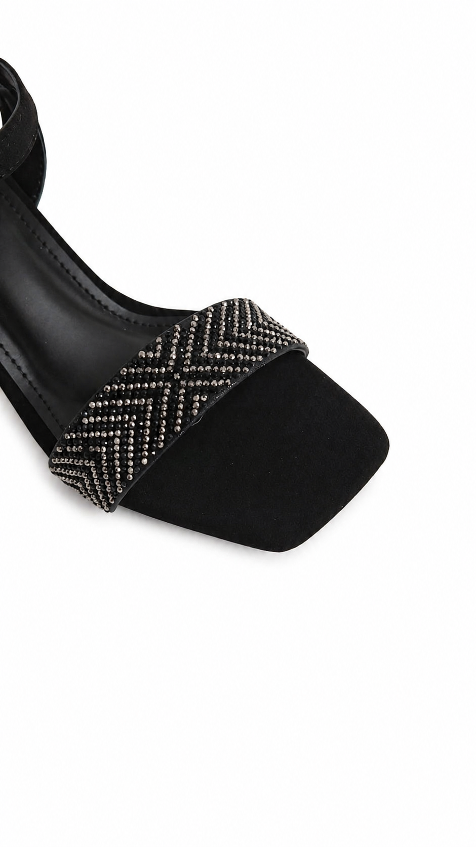 Black and Gold Falt Sandal