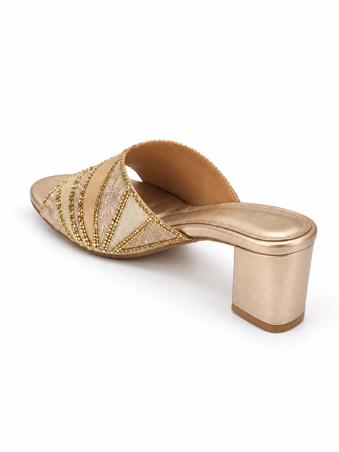 Elara Geometric Block Heel Mules