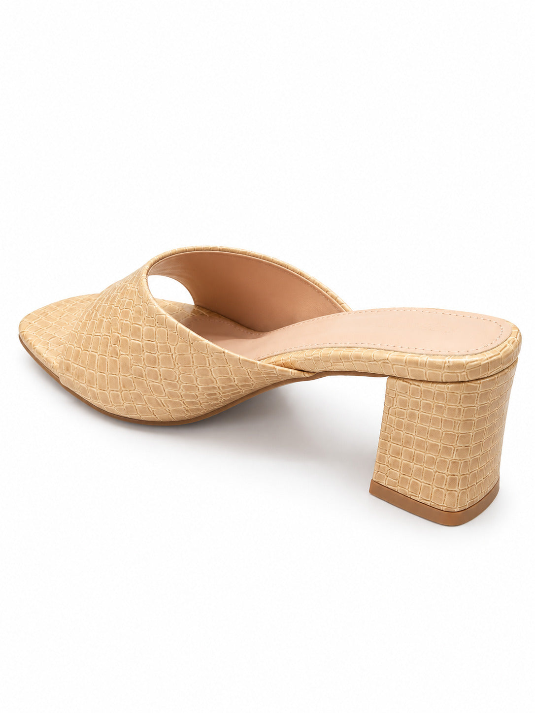 SCENTRA Spain Élan Croc-Textured Block Heel Mules