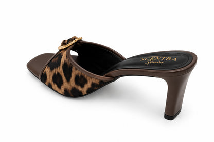SCENTRA Spain Safari Royale – Leopard Print Sculpted Heel Mules