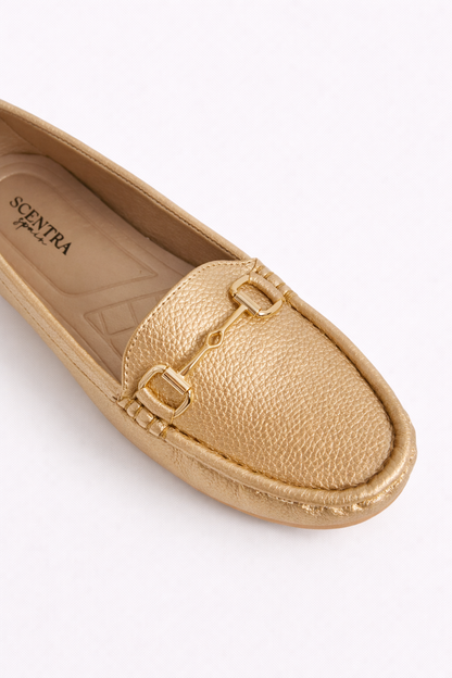 Elara Textured Horsebit Loafers