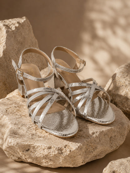 Scentra Spain Stella Festive Block Heel Sandals