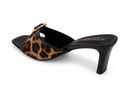 SCENTRA Spain Safari Royale – Leopard Print Sculpted Heel Mules