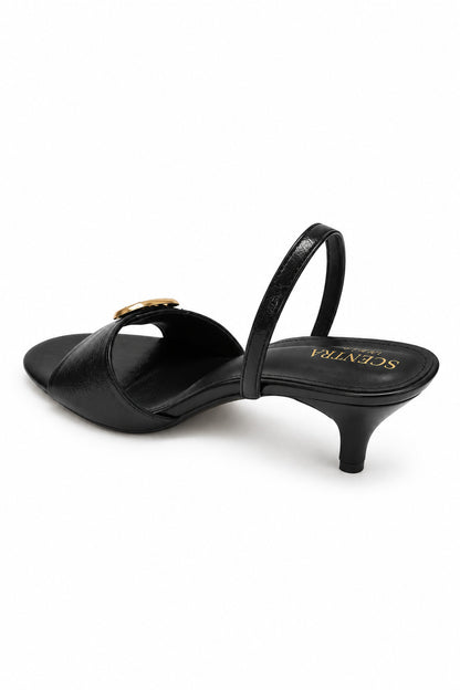 SCENTRA Spain Noir Amara Slingback Kitten Heels