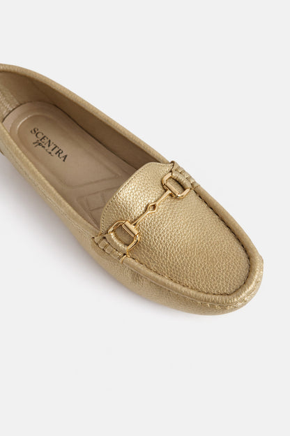 Elara Textured Horsebit Loafers