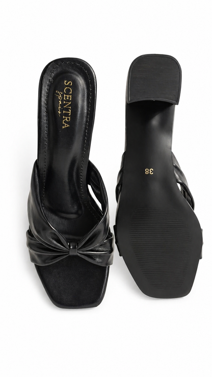 Black and Grey Sandal Mules