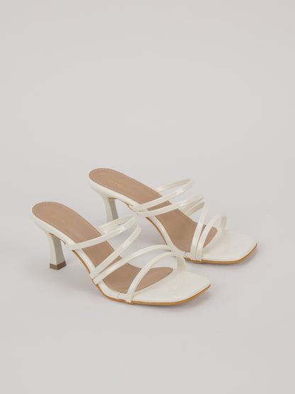 Scentra Spain Noir Luxe Multi-Strap Mule Heels