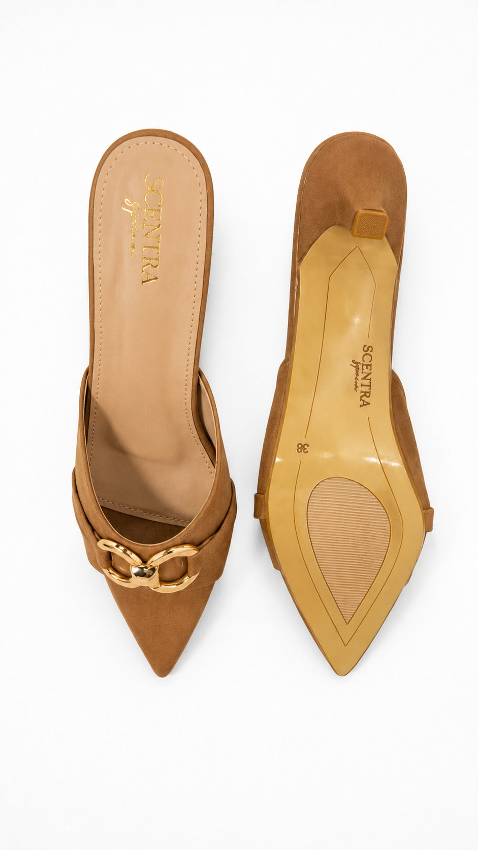 Vittoria Horsebit Pointed-Toe Kitten Heel Mules