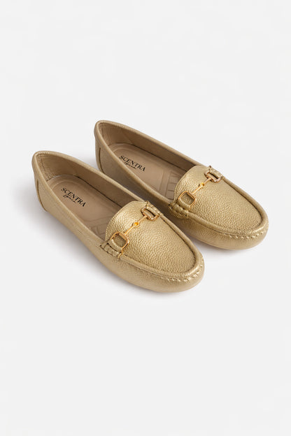 Elara Textured Horsebit Loafers