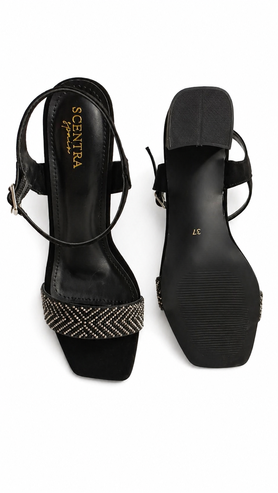 Black and Gold Falt Sandal