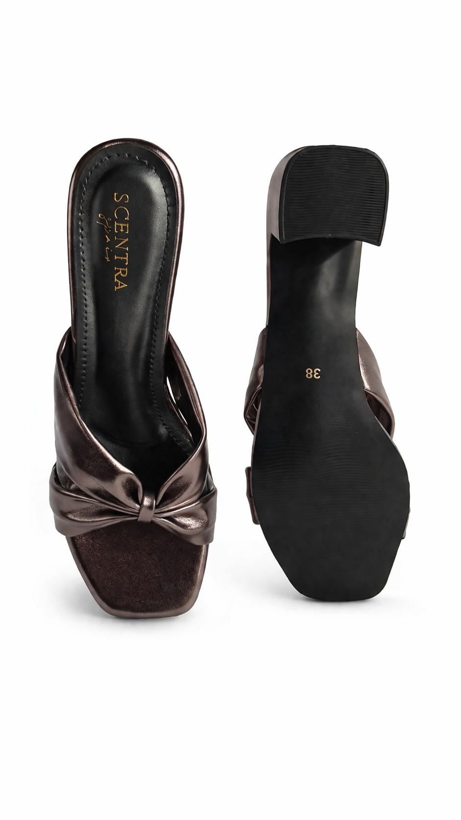 Black and Grey Sandal Mules
