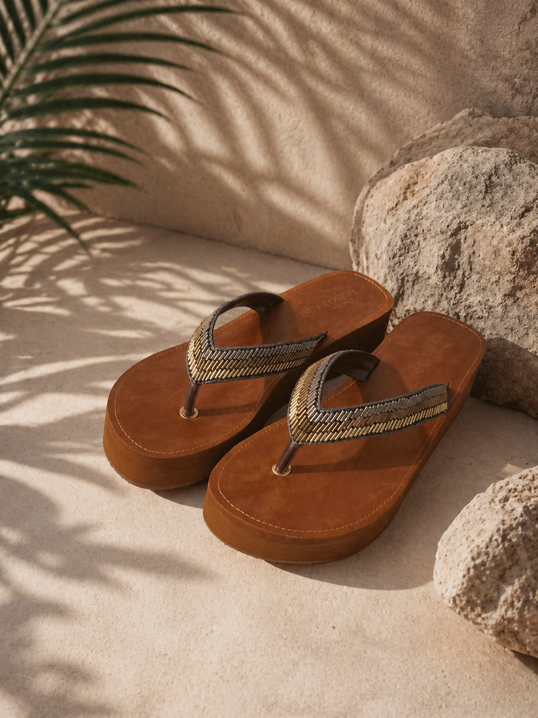 Grey Synthetic T-Strap Sandal