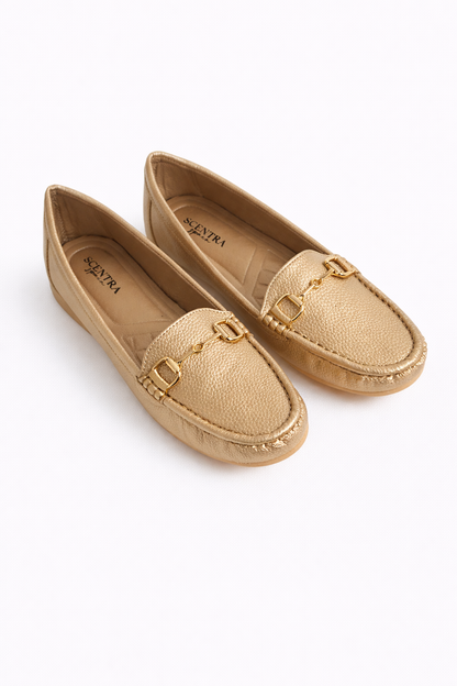 Elara Textured Horsebit Loafers