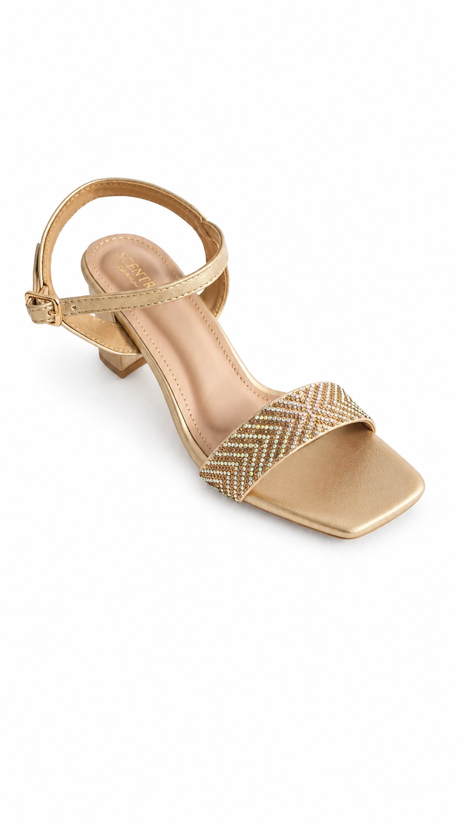 Black and Gold Falt Sandal