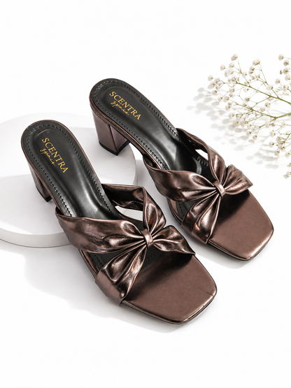 Black and Grey Sandal Mules
