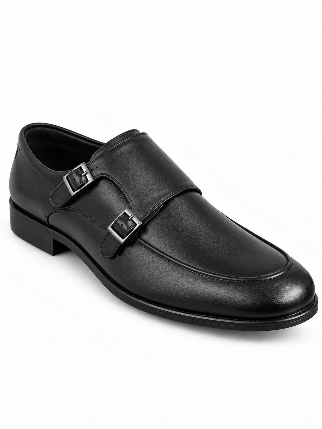 Textured Double Monk Strap Apron-Toe