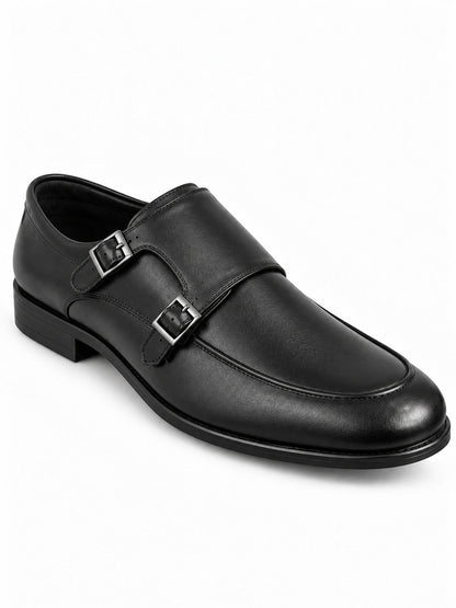 Textured Double Monk Strap Apron-Toe