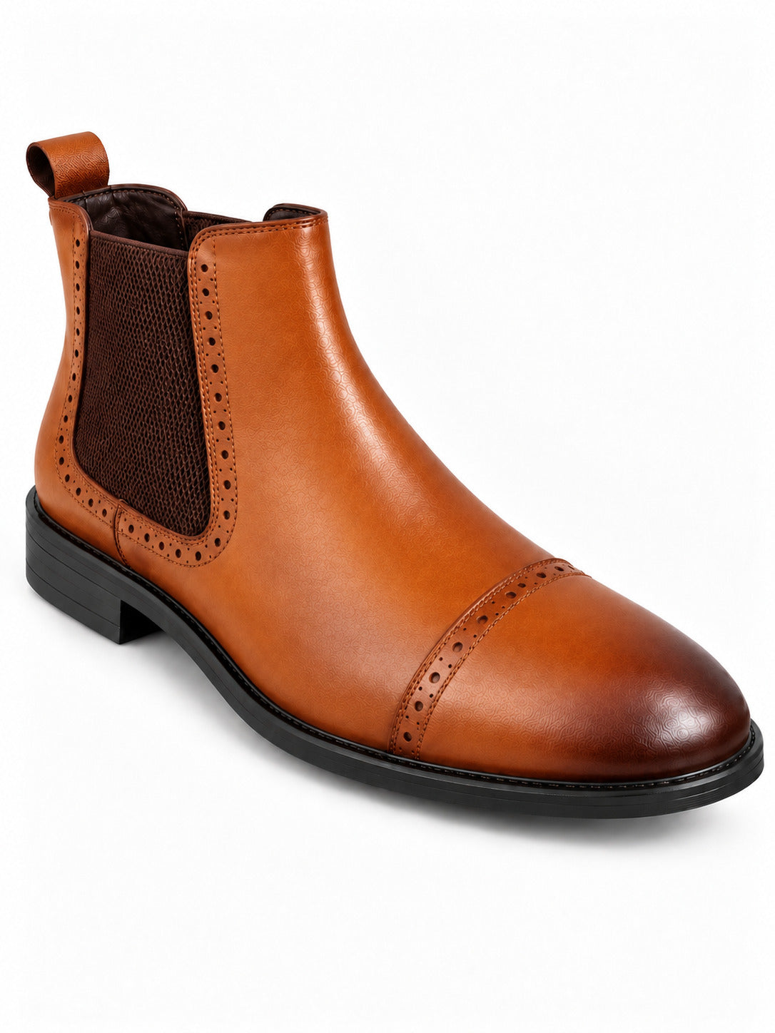 Brogue Cap-Toe Chelsea Boots