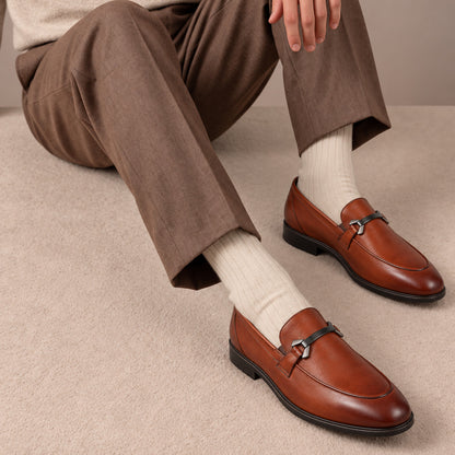 Metal-Bit Apron-Toe Loafers