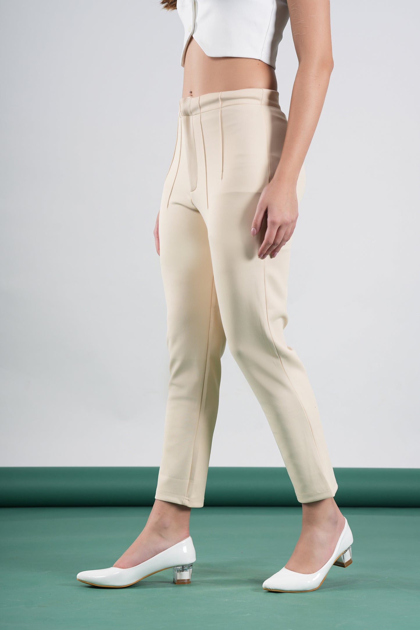 High Waist Fitted Trousers